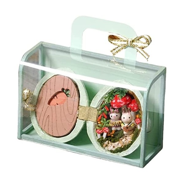 Kit miniature de maison de poupée de Noël - Notes étoilées de bricolage de coquille de noyer, kit de maison de poupée en bois