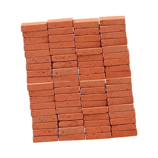 STOBOK 150Pcs Argile Rouge Bricolage Petite Poupée DAménagement Paysager Petite Maison Murale pour Briques Accessoires Faux 