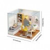BORI Kit de Maison Miniature Bricolage - Kit de Maison de poupée pour Salle détude Sunshine,Maison Faite à la Main avec Meub