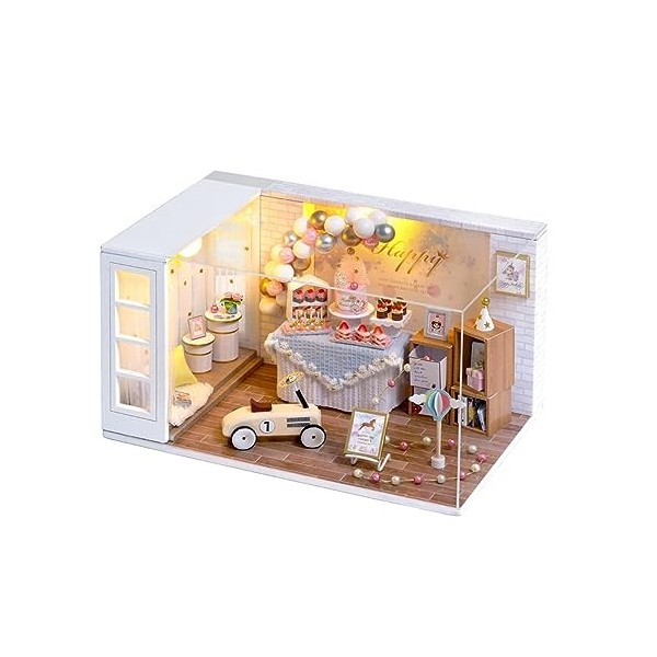 Maison de poupée miniature avec housse de poussière, kit de maison de poupée miniature à faire soi-même, kit de maison de pou