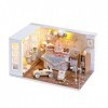 Maison de poupée miniature avec housse de poussière, kit de maison de poupée miniature à faire soi-même, kit de maison de pou