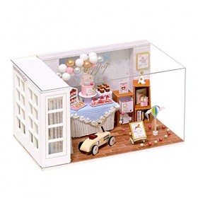 Maison de poupée miniature avec housse de poussière, kit de maison de poupée miniature à faire soi-même, kit de maison de pou