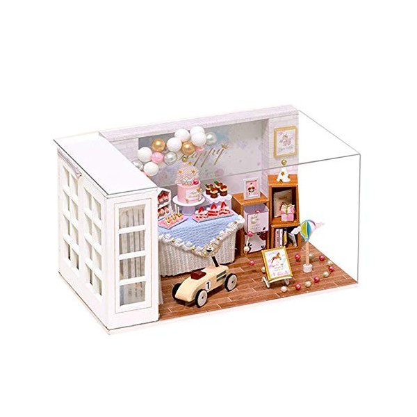 Maison de poupée miniature avec housse de poussière, kit de maison de poupée miniature à faire soi-même, kit de maison de pou