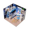 Totority Bricolage Maison en Bois Mini Mini Maison Maison De Poupée Mini Maison Kits Modèle 3D Accessoires Bambou Tridimensio