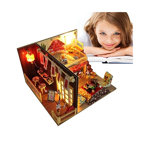 poupée Bricolage - Kit Bricolage en Bois avec Housse Anti-poussière | Poupée Maison modèle 3D Maison modèle Puzzle Conte Saku