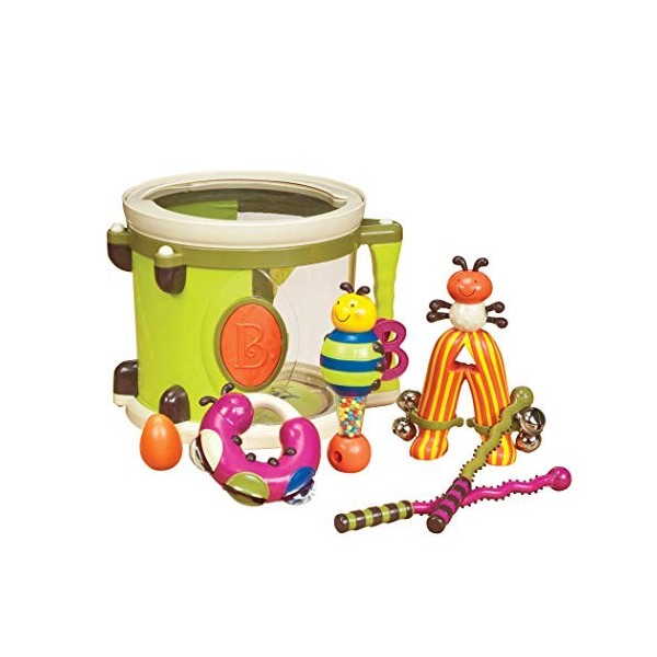 B.- Parum PUM – Batterie pour Enfant avec 7 Instruments musicaux-18 Mois et Plus 7 Articles , BX1007Z, Multicolore