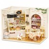 CUTEBEE Miniature avec des Meubles de Maison de poupée, kit DIY Dollhouse en Bois Ainsi Que la, 1:24 Salle créative pour lid