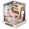 CUTEROOM DIY Mini Dollhouse Wooden Furniture Kit, Maison Petite Maison avec boîte à Musique pour Assembler Jouets Cadeaux da