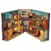 Flyhug DIY Book Nook Kit, Maison Poupées Miniatures avec Meubles Et Lumière LED, Étagères en Bois 3D pour Maison Poupée, Déco