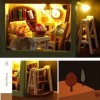 Maison de poupée miniature à monter soi-même avec meubles en bois et lumière LED, puzzle en bois 3D fait à la main, cadeau cr