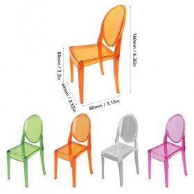 BORDSTRACT 4 Pièces 1:12 Chaise De Maison De Poupée Mini Décoratif Haute Simulation Maison De Poupée Chaise Modèle Accessoire