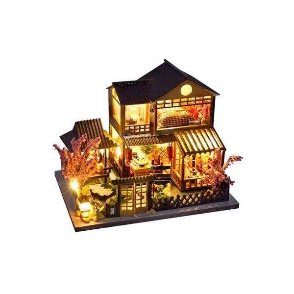 DSOUWEH Chambre innovante Maison de poupée Bricolage Miniature Maison de poupées Kit Cadeau Facile à Installer Bois Bricolage