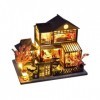 DSOUWEH Chambre innovante Maison de poupée Bricolage Miniature Maison de poupées Kit Cadeau Facile à Installer Bois Bricolage