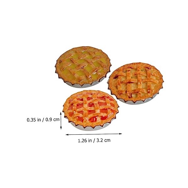 ifundom 3 Pièces Accessoires De Maison De Poupée Faux Modèle De Alimentaire Décor Mini Faux Dessert Faux Tartes Ornement Mini