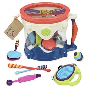 B. Toys by Battat Drumroll – Jeu de Batterie avec 7 Instruments de Percussion pour Enfants 