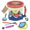 B. Toys by Battat Drumroll – Jeu de Batterie avec 7 Instruments de Percussion pour Enfants 