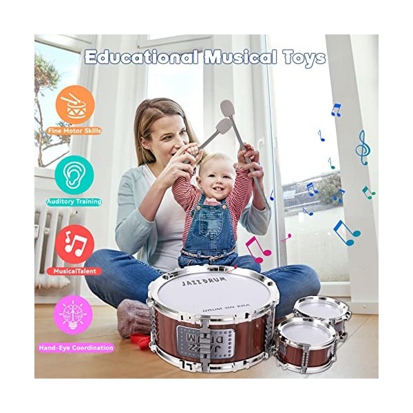 VGEBY Ensemble de Batterie Enfant - Jouet Musical pour Garçon - Kit de  Batterie avec 5 Tambours et 1 Cymbale - Instrument de - Cdiscount  Instruments de musique