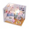 luckiner Kit de bricolage pour chambre de poupée, maison de poupée miniature avec kit de meubles, modèle de maison de montage