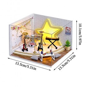 Jildouf Kit de Maison de poupée Miniature Bricolage, Creative Room Mini Maison de poupée en Bois, Ensembles de Construction d