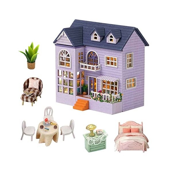 Maison de poupée Miniature de Meubles en Bois Bricolage Maison de p