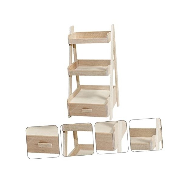 Toyvian 2 Pièces Maison De Poupée Support Multifonctionnel Maquette Accessoires De Décoration Intérieure Étagère De Rangement