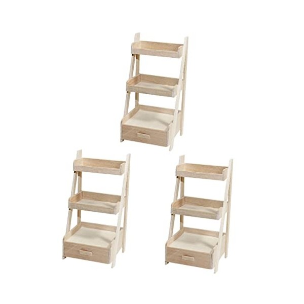 Toyvian 2 Pièces Maison De Poupée Support Multifonctionnel Maquette Accessoires De Décoration Intérieure Étagère De Rangement