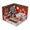 Kit de meubles de Noël miniature en bois avec housse anti-poussière et accessoires pour maison de poupée miniature