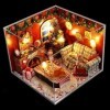 Kit de meubles de Noël miniature en bois avec housse anti-poussière et accessoires pour maison de poupée miniature