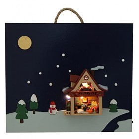 Maison de poupée miniature à monter soi-même avec meubles en bois et lumière LED, puzzle en bois 3D fait à la main, cadeau cr