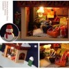 Maison de poupée miniature à monter soi-même avec meubles en bois et lumière LED, puzzle en bois 3D fait à la main, cadeau cr