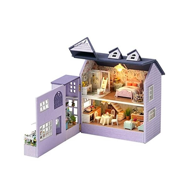 Casa P0E1 Kit de construction miniature en bois pour maisons de poupées avec lumière Molan Mini jouets faits à la main pour f