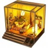 Kit De Maison Poupée Miniature DIY, Kit Petite Maison À Léchelle 1:24 Avec Lumière LED Maison En Bois Assemblée À La Main Po