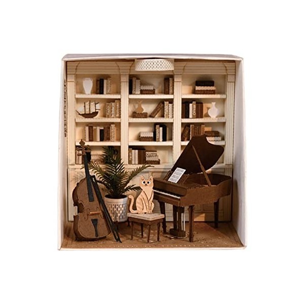 Sharplace Kit Miniature Maison de, avec LED et Ensemble de Meubles puzzle Maison En Bois Bricolage Artisanat Jouets Cade, Sal