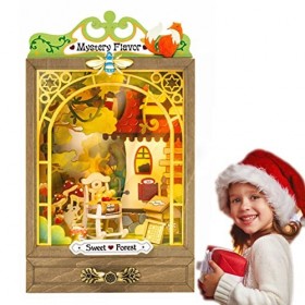 Voiakiu Bricolage | Kit Maison Miniature poupée | Pièce créative série Jardin Conseil en Bois avec des Meubles et la lumière 