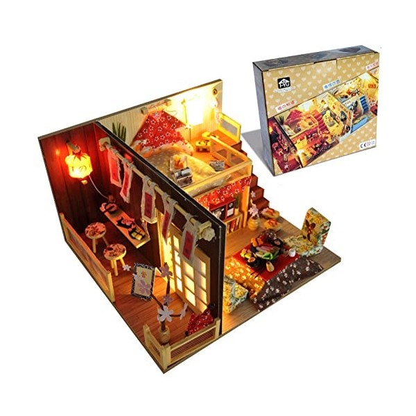 poupée Bricolage - Kit Maison Miniature délicate avec lumière LED | Maison Puzzle Kit 3D Maison Jigsaw Modèle Cottage À La Ma