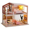 CUTEROOM DIY Maison Miniature, Miniature avec des Meubles de Maison de poupée, kit DIY Dollhouse en Bois Ainsi Que la Mouveme