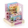 Cuteefun DIY Maison de Poupée Miniature, Maquette Maison Miniature pour Construire en Kit avec Meubles Anti-Poussière, Cadeau