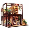 Maison de poupée miniature avec meubles, maison miniature à construire soi-même en bois, kit de bricolage pour chambre miniat