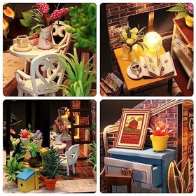 Maison de poupée miniature avec meubles, maison miniature à construire soi-même en bois, kit de bricolage pour chambre miniat