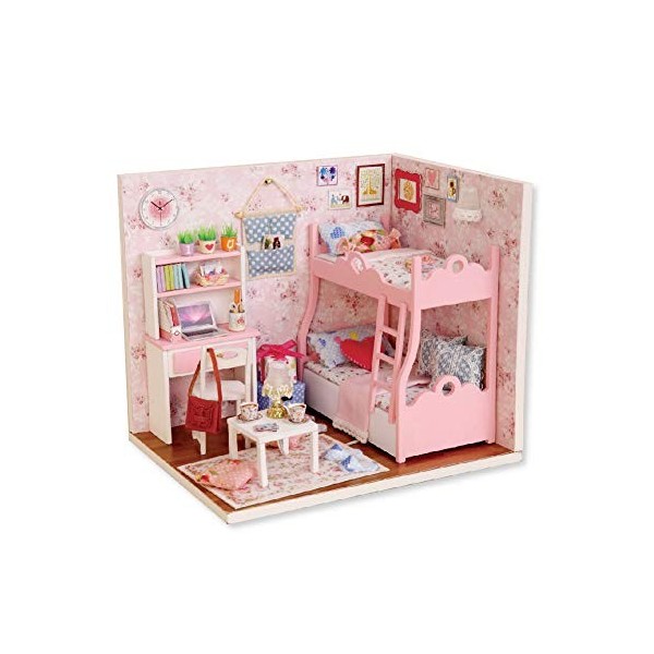 plplaaobo Nouvelle Maison de poupée en Bois Bricolage, Meubles Maison de poupée Jouets éducatifs Enfants Cadeaux danniversai