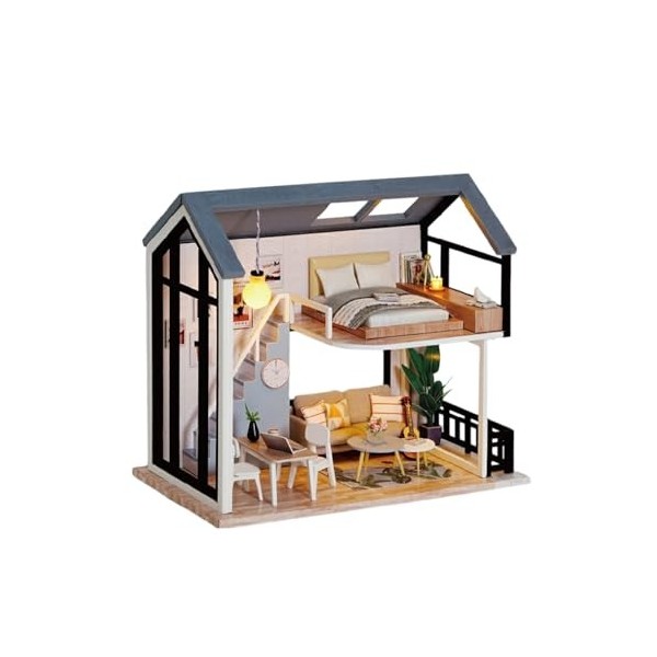 DSOUWEH Kit de Maisons de poupées Miniatures à Monter soi-même, Jouet éducatif et Multifonctionnel adapté Enfants, Maison de 