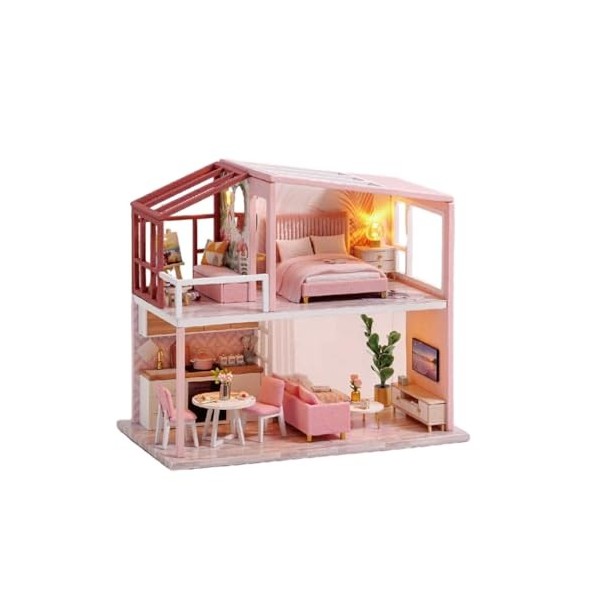 DSOUWEH Kit de Maisons de poupées Miniatures à Monter soi-même, Jouet éducatif et Multifonctionnel adapté Enfants, Maison de 