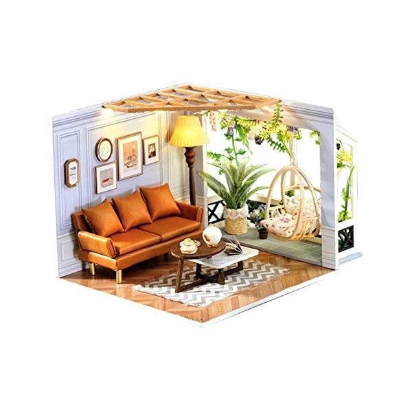 Dollhouse Miniature Furniture Kit Creative Room Enfants Adultes, Salon