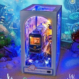 DIY Book Nook Kit DIY Maison de Poupée DIY Serre-Livres en Bois Booknook Booknook Booknook Insert DIY Miniature Dollhouse Kit