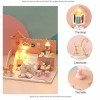 Natudeco Kit de Maison de poupée Miniature Bricolage Maisons de poupée en Bois pour Petites Filles pièces de modèle dassembl