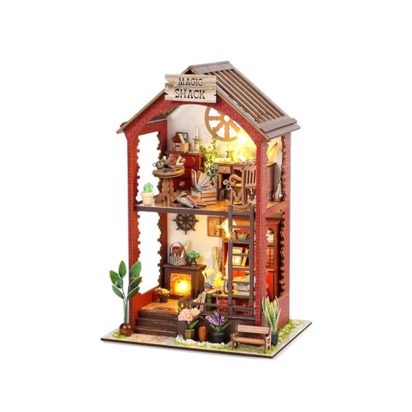 Kit de maison de poupée miniature en bois pour adultes, puzzle 3D avec lumières LED pour collectionneurs et décorations coin