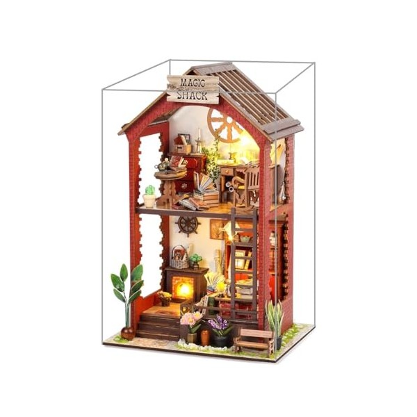 Kit de maison de poupée miniature en bois pour adultes, puzzle 3D avec lumières LED pour collectionneurs et décorations coin