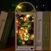 DIY Livre Nook Forme Maison de Poupée Kit Verre Forêt Maison Artisanat Cadeau Puzzle Jouet Miniature Maison de Poupée avec LE