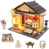 Kit de maison miniature à faire soi-même avec lumière LED, échelle 1: 24 de style japonais, maison de poupée miniature épice