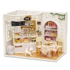 Fsolis Miniature avec des Meubles de Maison de poupée, kit 3D Dollhouse en Bois Ainsi Que la poussière et Le Mouvement de la 